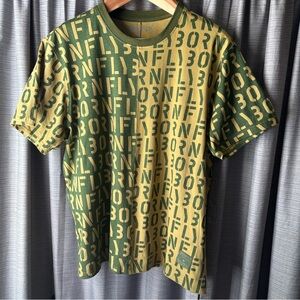 Oversized Graphic T-shirt Olive Green & Tan Men’s Sz 2XL